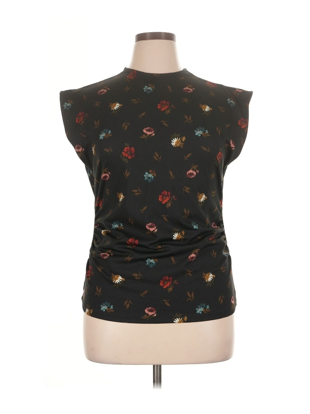 Maeve Black Floral Sleeveless Tank Top